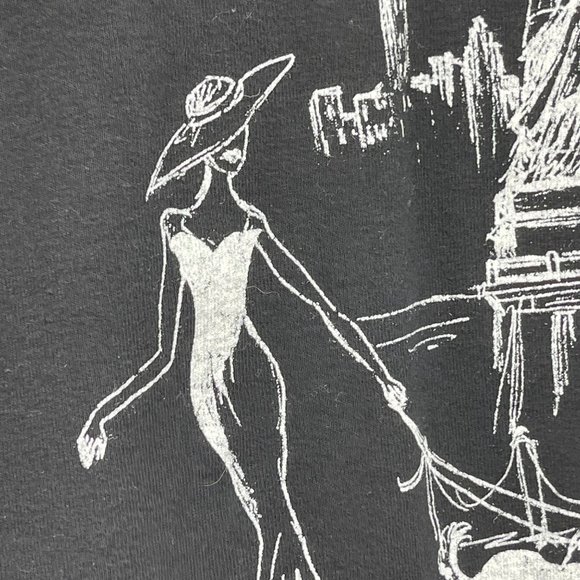 Cactus New York Shirt Large Black White Ruffle - Picture 3 of 8